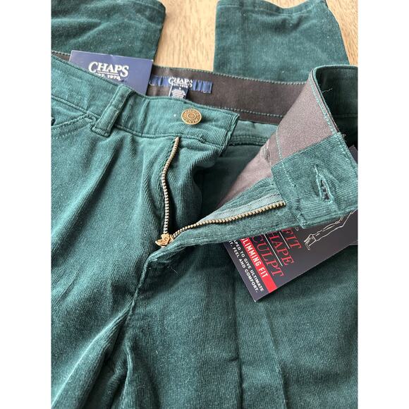 Chaps Emerald Green Corduroy Fit Shape Slimming Fit Sculpt Pants - 2 - Picture 4 of 7